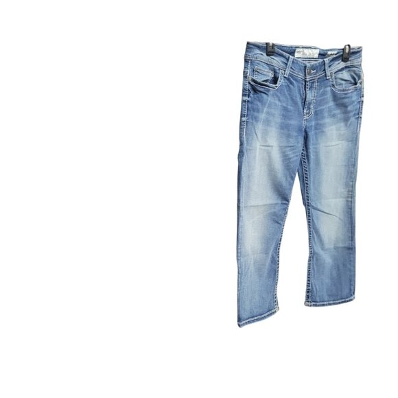 BKE Payton Curvy Stretch Mid Rise Blue Cropped Capri Jeans‎ Women’s 30 X 24 Crop - Picture 6 of 16